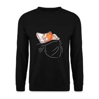 Cochon d’Inde Dormant Cadeau Doux Animal de compagnie - Sweat-shirt Unisexe - noir - Devant - Alina (178cm) & Michal (187cm)
