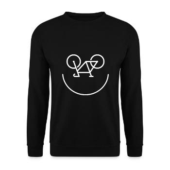 Cycliste souriant, Vélo de course cycliste - Sweat-shirt Unisexe - noir - Devant - Alina (178cm) & Michal (187cm)