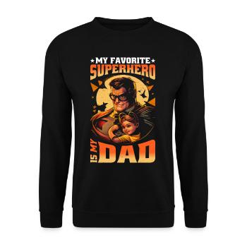 Mon super-héros préféré est mon père 20 ans - Sweat-shirt Unisexe - noir - Devant - Alina (178cm) & Michal (187cm)