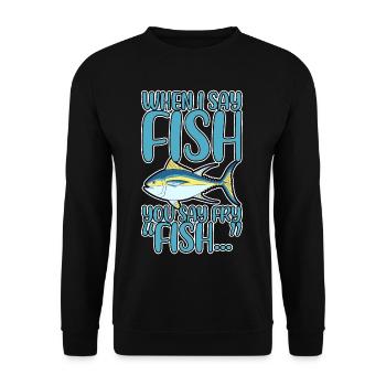 Quand je dis poisson, vous dites frire, poisson... 4 - Sweat-shirt Unisexe - noir - Devant - Alina (178cm) & Michal (187cm)
