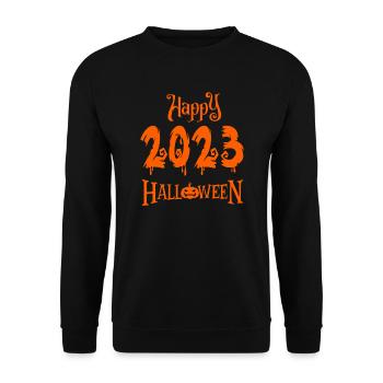 Frohes Halloween 2023 - Unisex Pullover - Schwarz - Vorne - Alina (178cm) & Michal (187cm)