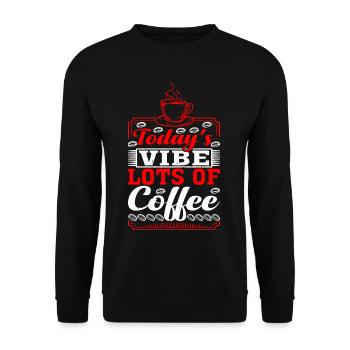 L’ambiance d’aujourd’hui, beaucoup de café 2 - Sweat-shirt Unisexe - noir - Devant - Alina (178cm) & Michal (187cm)