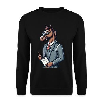 Cute Horse Teacher - Unisex Sweatshirt - black - Front - Alina (178cm) & Michal (187cm)