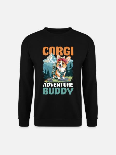Corgi Mama Papa Corgi Abenteuer Kumpel - Unisex Pullover - Schwarz
