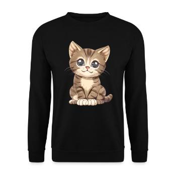 Cute Kitten - Unisex Sweatshirt - black - Front - Alina (178cm) & Michal (187cm)