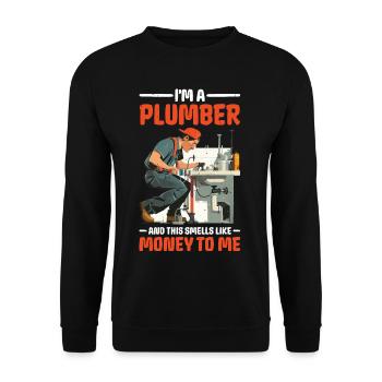 Je suis plombier et ça sent l’argent pour moi 2 - Sweat-shirt Unisexe - noir - Devant - Alina (178cm) & Michal (187cm)