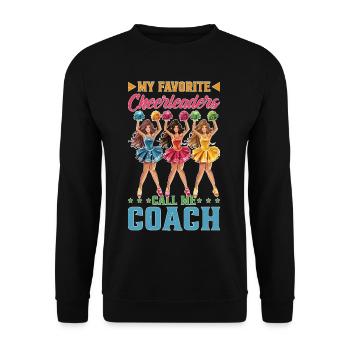 My Favorite Cheerleaders Call Me Coach - Unisex Pullover - Schwarz - Vorne - Alina (178cm) & Michal (187cm)