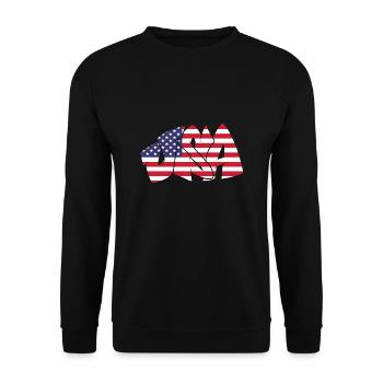 USA Graffiti US Flag America - Sweat-shirt Unisexe - noir - Devant - Alina (178cm) & Michal (187cm)