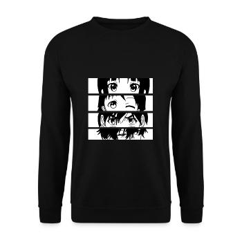 Anime Manga fille Mood - Sweat-shirt Unisexe - noir - Devant - Alina (178cm) & Michal (187cm)