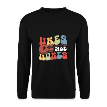 Ukulele Lover Music Ukulele Kostüm Ukulele Merch - Unisex Pullover - Schwarz - Vorne - Alina (178cm) & Michal (187cm)