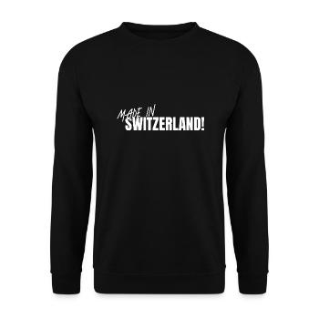 Made in Switzerland – Swiss & Proud - Unisex Sweatshirt - black - Front - Alina (178cm) & Michal (187cm)