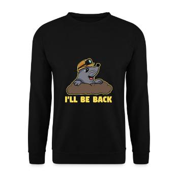 Maulwurf Hügel Spruch Süß - Unisex Pullover - Schwarz - Vorne - Alina (178cm) & Michal (187cm)