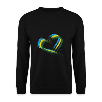 Ruanda Herz - Unisex Pullover - Schwarz - Vorne - Alina (178cm) & Michal (187cm)