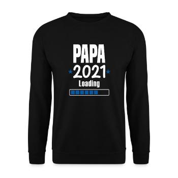 Papa 2021 Werdender Papa - Unisex Pullover - Schwarz - Vorne - Alina (178cm) & Michal (187cm)