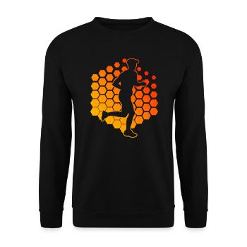 Marathon Running Marathon Runner Marathon - Unisex Sweatshirt - black - Front - Alina (178cm) & Michal (187cm)