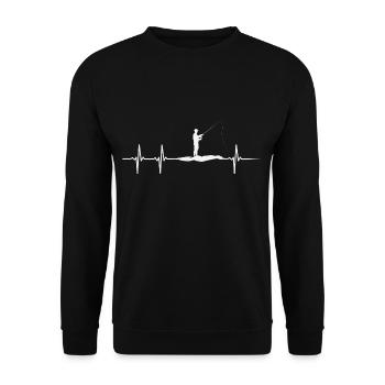 Heartbeat of Anglers - Unisex Sweatshirt - black - Front - Alina (178cm) & Michal (187cm)