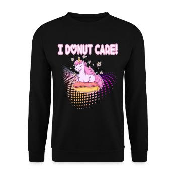 Je Donut licorne soins Donut - Sweat-shirt Unisexe - noir - Devant - Alina (178cm) & Michal (187cm)