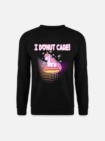 I donut care Einhorn auf Donut - Unisex Pullover - Schwarz