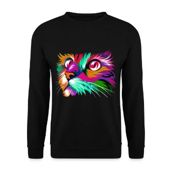 Cat of Colors. Colorist illustration - Unisex Sweatshirt - black - Front - Alina (178cm) & Michal (187cm)