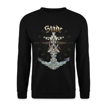 Stade Anchor Nautical Sailing Boat Summer - Unisex Pullover - Schwarz - Vorne - Alina (178cm) & Michal (187cm)