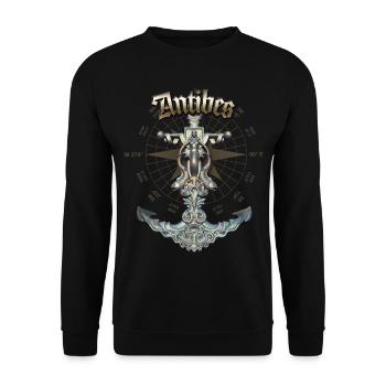 Antibes Ancre nautique Bateau à voile été - Sweat-shirt Unisexe - noir - Devant - Alina (178cm) & Michal (187cm)