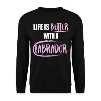 Bavardage chien Labrador - Sweat-shirt Unisexe - noir - Devant - Alina (178cm) & Michal (187cm)