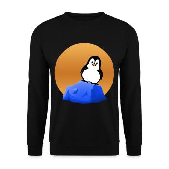 Penguin on the - Penguin on the - Unisex Sweatshirt - black - Front - Alina (178cm) & Michal (187cm)