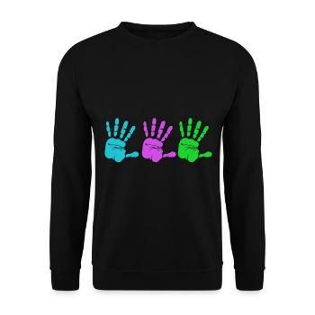 Mains colorées - Mains colorées - Sweat-shirt Unisexe - noir - Devant - Alina (178cm) & Michal (187cm)