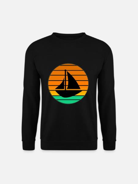 Sail boat in green - Segelboot im grünen - Unisex Pullover - Schwarz