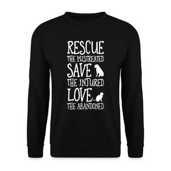 Rescue The Mistreated - Unisex Sweatshirt - black - Front - Alina (178cm) & Michal (187cm)