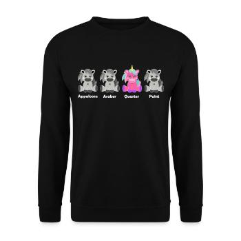 Quarter unicorn - Unisex Sweatshirt - black - Front - Alina (178cm) & Michal (187cm)