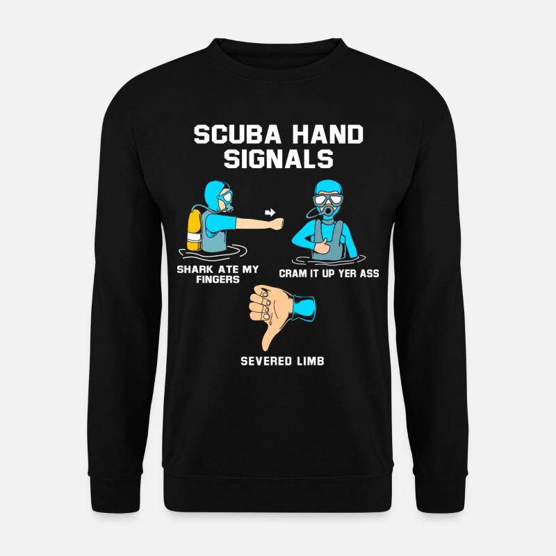 Plongeur Main Signe Scuba Diving - Sweat-shirt Unisexe - noir