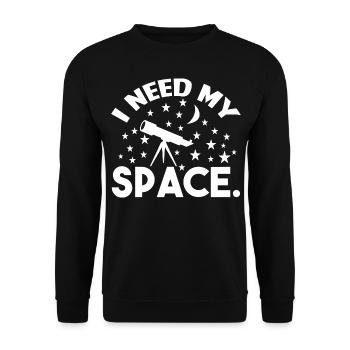 Astronome J’ai besoin de mon espace - Sweat-shirt Unisexe - noir - Devant - Alina (178cm) & Michal (187cm)