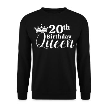 20th birthday - Unisex Sweatshirt - black - Front - Alina (178cm) & Michal (187cm)
