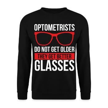 Optician Sunglasses Eyeglass Whisperer Optometry - Unisex Sweatshirt - black - Front - Alina (178cm) & Michal (187cm)