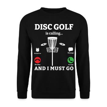 Disc Golf Frisbee Golf Ultimate Frisbee Retro Disc - Unisex Sweatshirt - black - Front - Alina (178cm) & Michal (187cm)