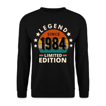 LÉGENDE 1984, MILLÉSIME 1984 - Sweat-shirt Unisexe - noir - Devant - Alina (178cm) & Michal (187cm)