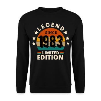 LÉGENDE 1983, MILLÉSIME 1983 - Sweat-shirt Unisexe - noir - Devant - Alina (178cm) & Michal (187cm)