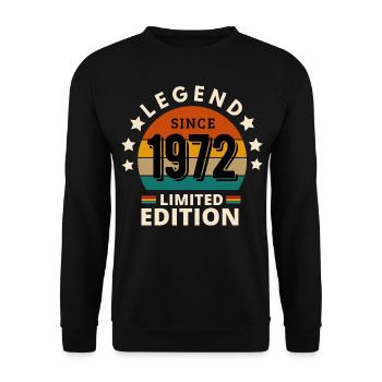 LEGEND 1972, VINTAGE 1972 - Unisex Sweatshirt - black - Front - Alina (178cm) & Michal (187cm)