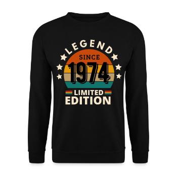 LEGEND 1974, VINTAGE 1974 - Unisex Sweatshirt - black - Front - Alina (178cm) & Michal (187cm)