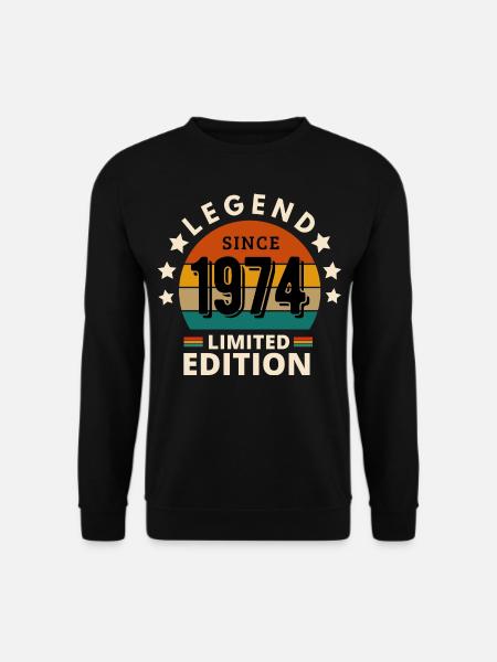 LÉGENDE 1974, MILLÉSIME 1974 - Sweat-shirt Unisexe - noir
