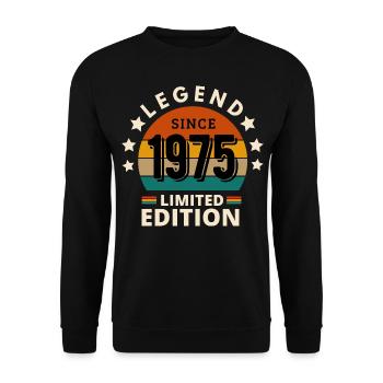LÉGENDE 1975, MILLÉSIME 1975 - Sweat-shirt Unisexe - noir - Devant - Alina (178cm) & Michal (187cm)