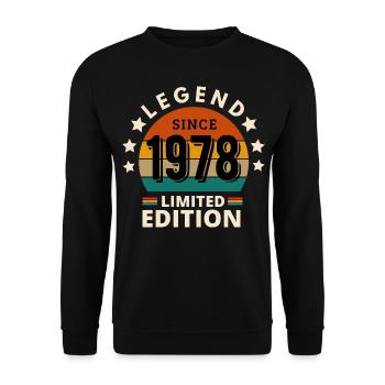 LÉGENDE 1978, MILLÉSIME 1978 - Sweat-shirt Unisexe - noir - Devant - Alina (178cm) & Michal (187cm)
