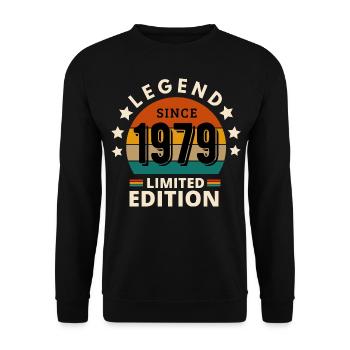 LÉGENDE 1979, MILLÉSIME 1979 - Sweat-shirt Unisexe - noir - Devant - Alina (178cm) & Michal (187cm)
