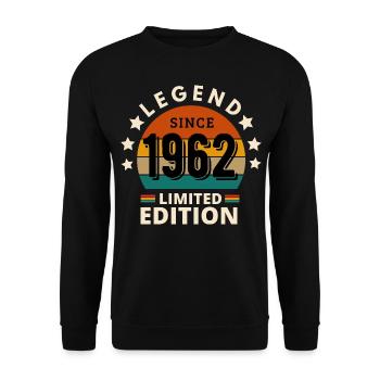 LEGEND 1962, VINTAGE 1962 - Unisex Sweatshirt - black - Front - Alina (178cm) & Michal (187cm)