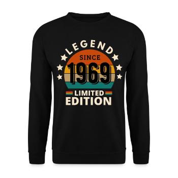 LÉGENDE 1969, MILLÉSIME 1969 - Sweat-shirt Unisexe - noir - Devant - Alina (178cm) & Michal (187cm)