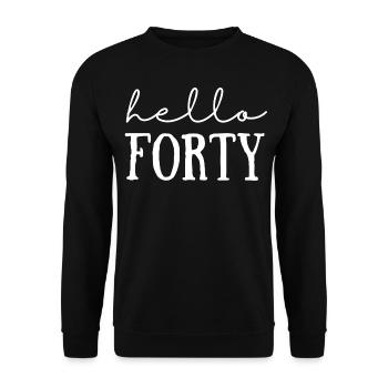 40. Geburtstag - Unisex Pullover - Schwarz - Vorne - Alina (178cm) & Michal (187cm)