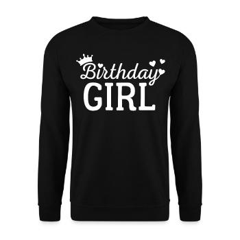Fille d’anniversaire - Sweat-shirt Unisexe - noir - Devant - Alina (178cm) & Michal (187cm)