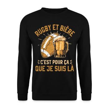 Rugby et Bière pour les Joueurs de Rugby Drôle - Unisex Sweatshirt - black - Front - Alina (178cm) & Michal (187cm)