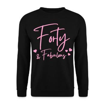 Forty fabulous - Unisex Sweatshirt - black - Front - Alina (178cm) & Michal (187cm)